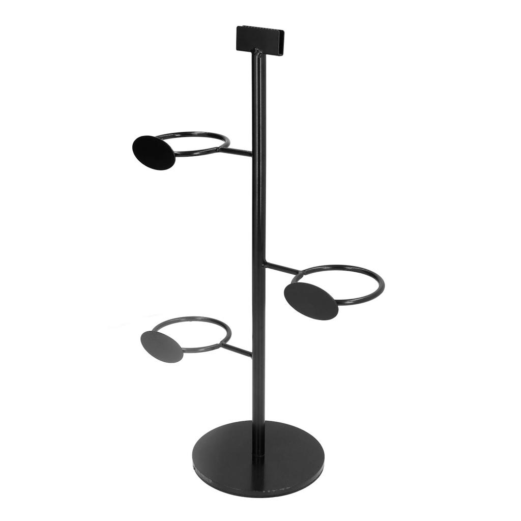 Cup Holder 3 Holes Black Appearance Iron Material Simple Stylish Cup Display Stand for Party