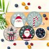 7PCS Christmas Santa Wood Coaster Set - Festive Holiday Drink Mats for Coffee & Tea, Perfect for Home Decor & Restaurant Tables