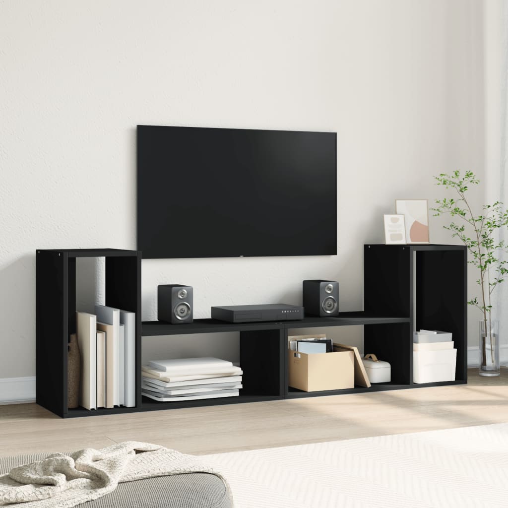 Vidaxl Szafki Pod Telewizor, 2 Szt., Czarne, 75X30X50 Cm