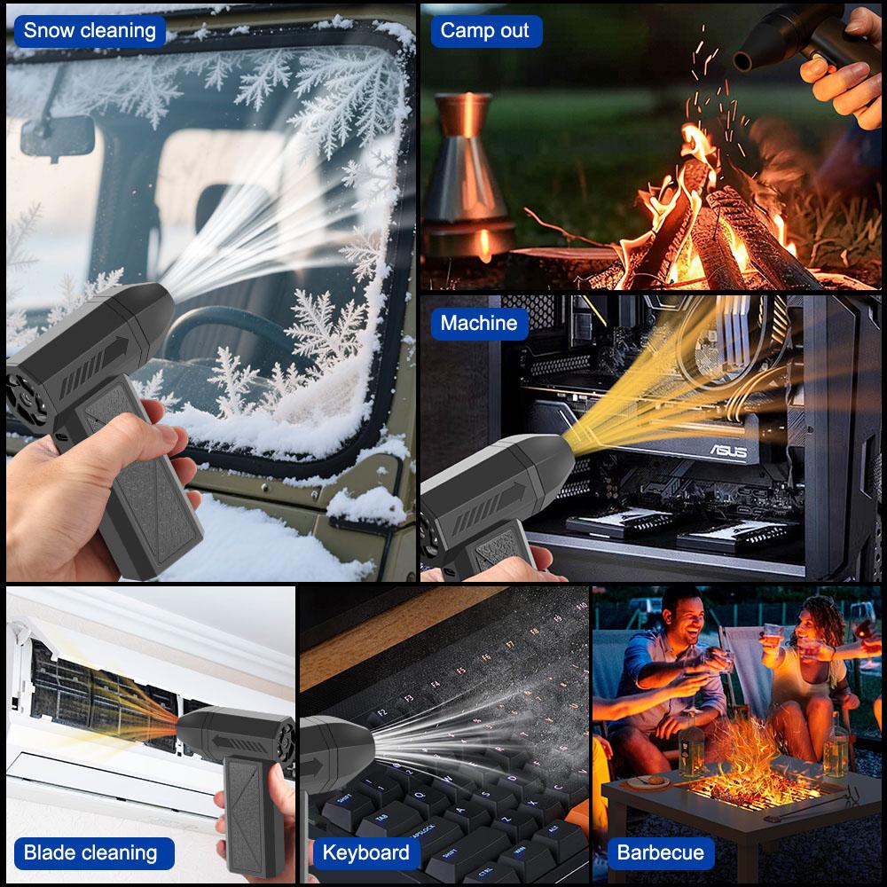 Cleaning Blower Tool Violent Hair Dryer Electric Air Duster Car Accessories Snow Blowing Turbo Jet Fan Strong Blowing Universal 4 Gears Adjustable