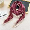 Cotton Linen Lace Triangular Scarf For Women In Spring Autumn And Summer Small Floral Small Scarf Headband Decoration Thin Style Wrapped Silk Scarf