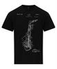 Saxophone Patent Blueprint Musical Woodwind Instrument Music T-Shirt