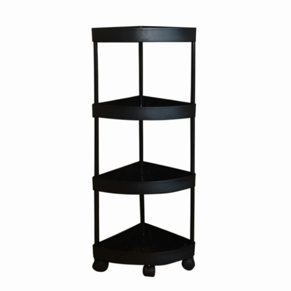 Multi-Tier Bathroom Storage Rack Large Capacity Rolling Cart Storage Rack Home Organizer