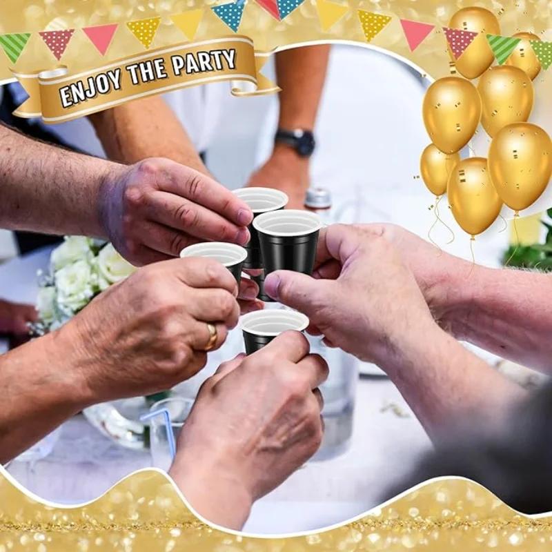 2OZ Plastic Cups Disposable Plastic Cups Mini Multicolor Party Cups BBQ Cups Christmas Party Tasting Cups Camping Picnic Cups