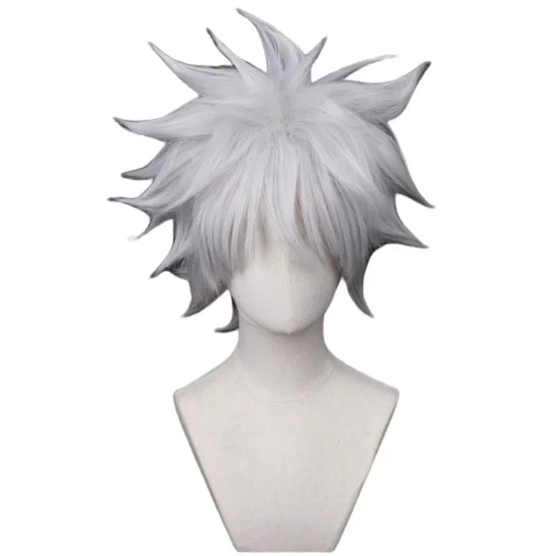 Hunter x Hunter Killua Zoldyck Cosplay Costume Number 99 Badge Halloween Christmas Party Cosplay Suit Shirt Short White Wig S