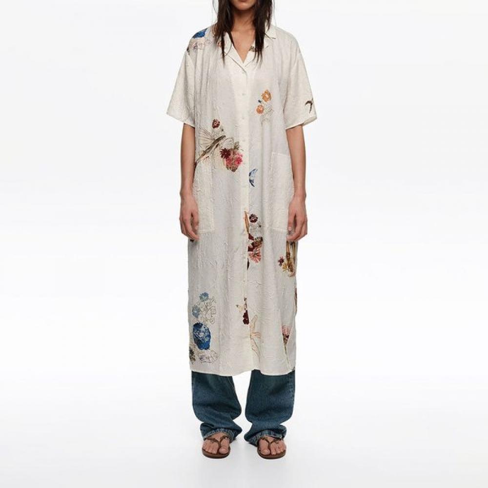 

Bimba Y Lola Wrinkled Fabric Shirt Dress White B265awo007whb White/XXS