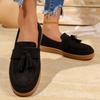 Women's Tassel Slip On Loafers Fashion Comfort Outdoor Flats Casual Shoes Daily Walking Shoes British Style Suede Sneakers