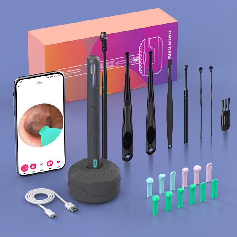 Ear Cleaner with Camera Set Ear Sticks Otoscope USB C Charging Endoscope Wax Removal Tool Earpick MIni Camera Ear Cleaning Set