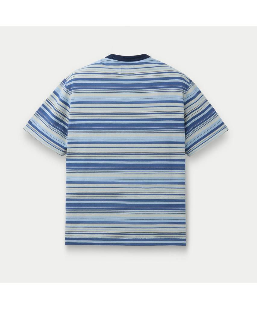 Silijeu Washed Striped Short Sleeve T-Shirt Satam26761Bul