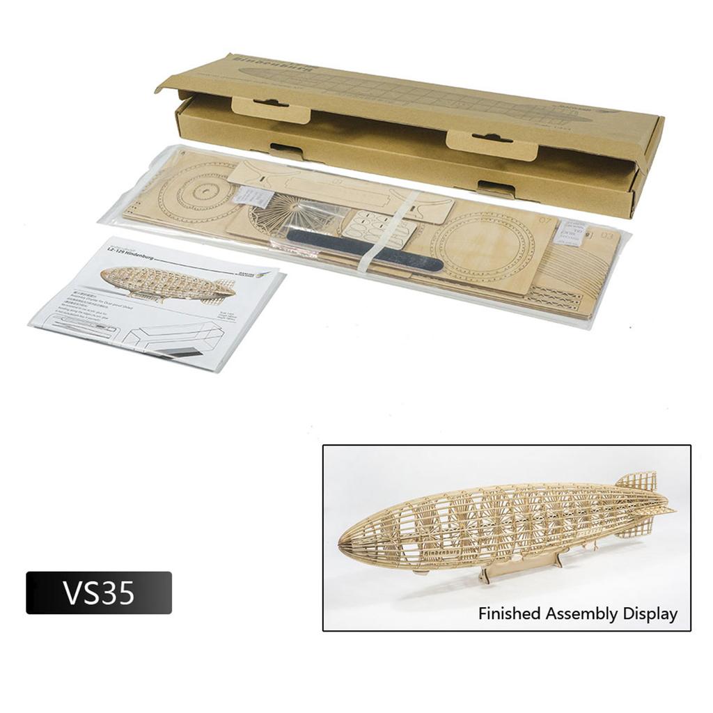 DWH VS35 1:453 Scale D LZ129 Airship 540mm Length Wooden Static DIY Building Model Educational STEM DIY Building Wooden