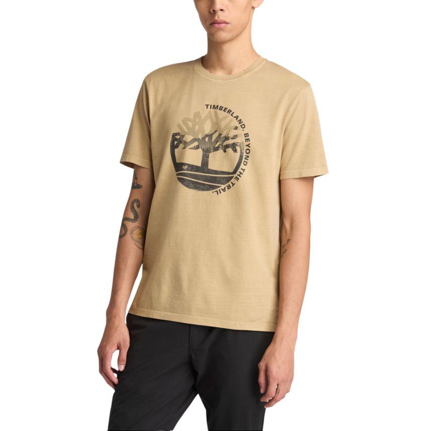 Timberland Logo Print Outdoor Casual Breathable Short Sleeve T-Shirt Men Tops Ginger-Yellow A6BCM-DH4