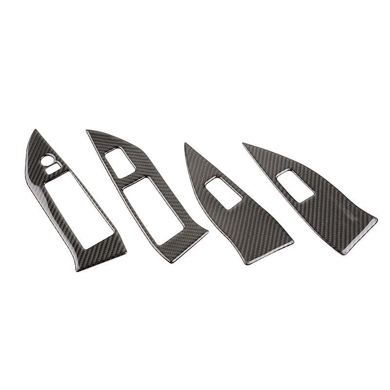 Car Interior For Subaru Forester 2013 2014 2015 2016 2017 2018 LHD/RHD 4pcs Soft Carbon Fiber Window Switch Buttons Panel Trim