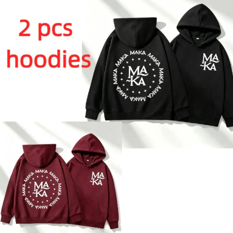 Autumn Men's Women's Hoodies Letter Maka Graphics Printing Unisex Fashion Pullover Long Sleeves Loose Casual Vintage Sweatshirts