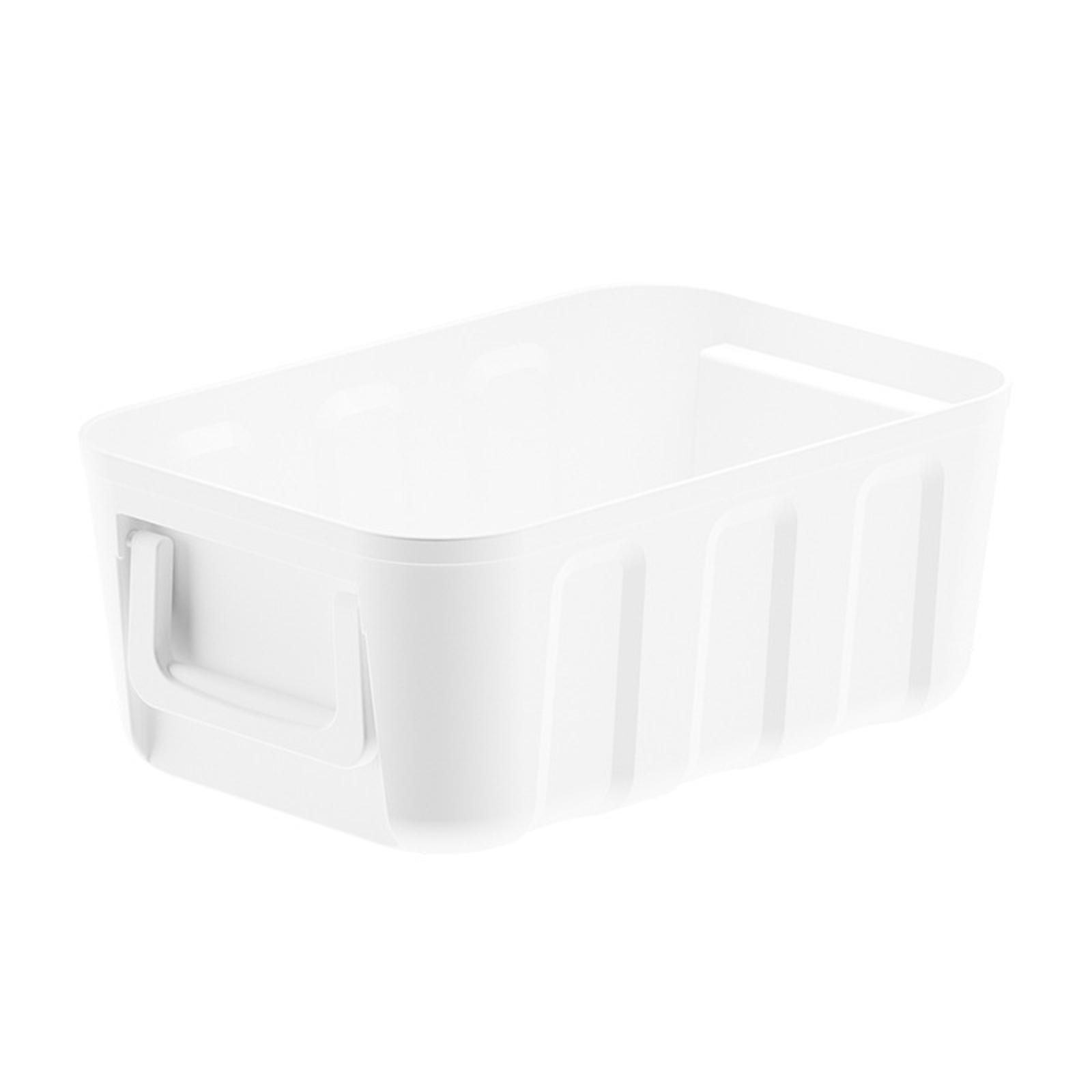 Portable Storage Box with Handle Large Capacity Plastic Container for Kitchen Bathroom Laundry Organization and Household Storage one size белый