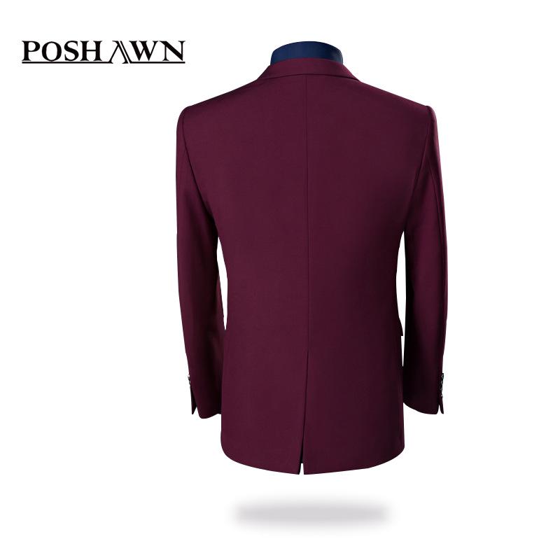Men's Korean Style Slim Fit Wedding Tuxedo Three-Piece Suit