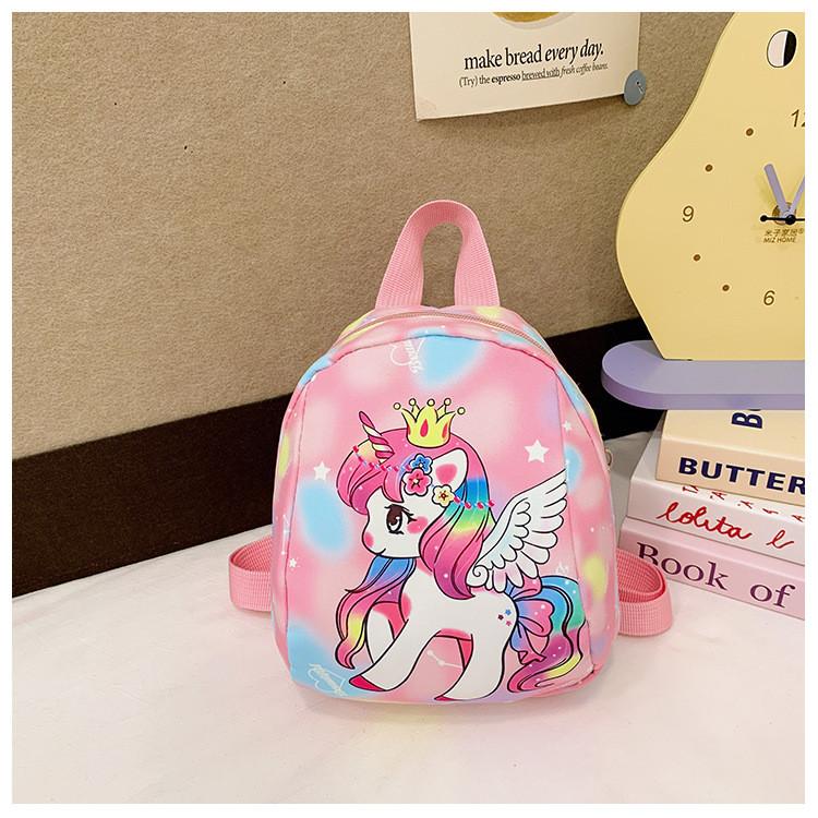 Adorable Cartoon Unicorn Backpack For Kids Stylish Pink Nylon School Bag