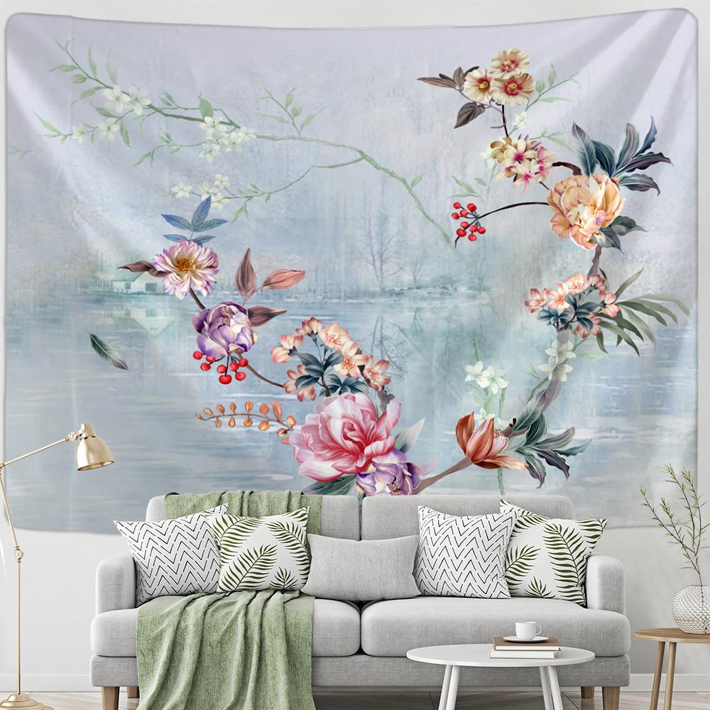 Pasăre zburătoare, pictură în ulei, tapiserie, agățată pe perete, în stil boem, artă hippie, tapiz psihedelic, decor acasă