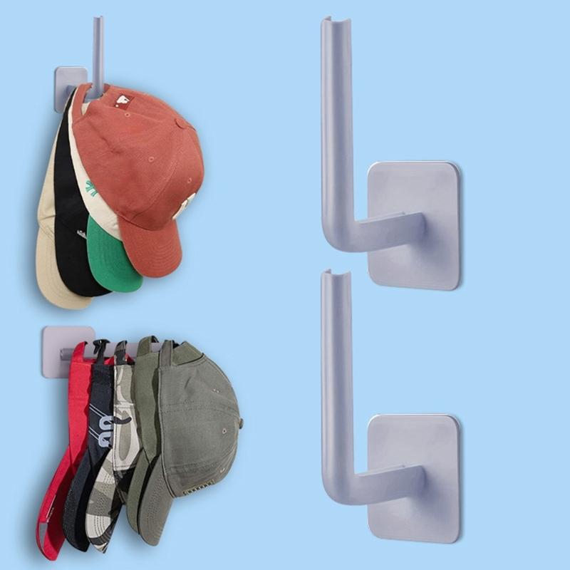 Baseball Caps Holders L Shape Hat Hangers Strong Adhesive Hat Rack Organizers Wall Mounted Cloth Hanger Easy To Install