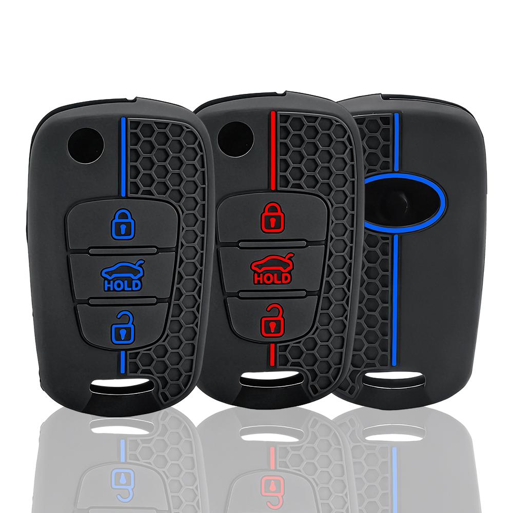 Silicone Key Case Cover For Kia Soul Venga Picanto Rio Sorento Ceed Sportage For Hyundai Solaris Accent Tucson L10 L20 L30 Ix35