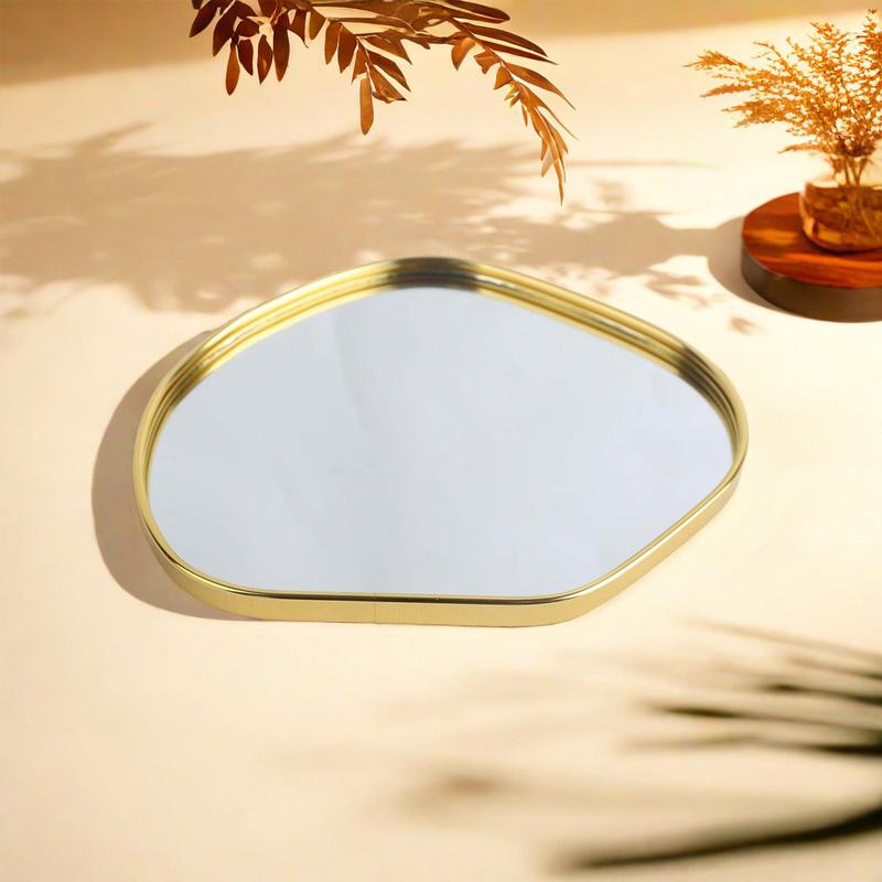 1Pc Potato-shaped Light Luxury Home Table Decoration Gold Nordic Shooting Props Jewelry Mirror Tray