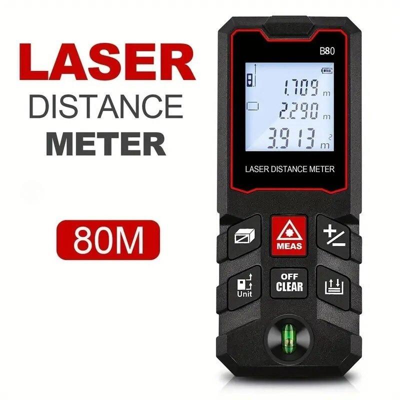 80M 100M Build Measure Device Electronic Ruler Portable Laser Distance Meter Rangefinder Tape Range Finder