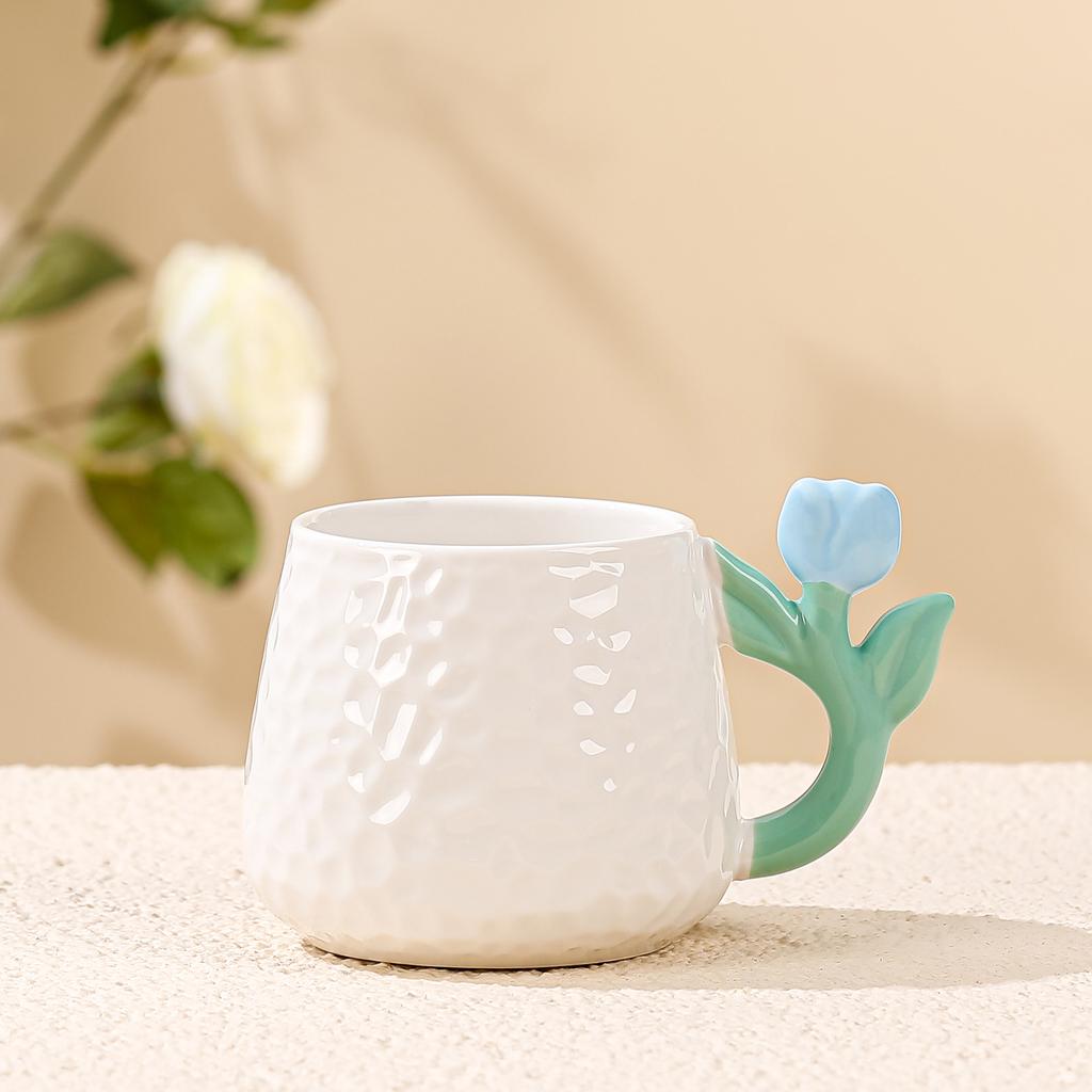 Flower Belt Mug Pastoral Single Cup Office Coffee Cup High Value Water Cup Opening Small Gift Cup