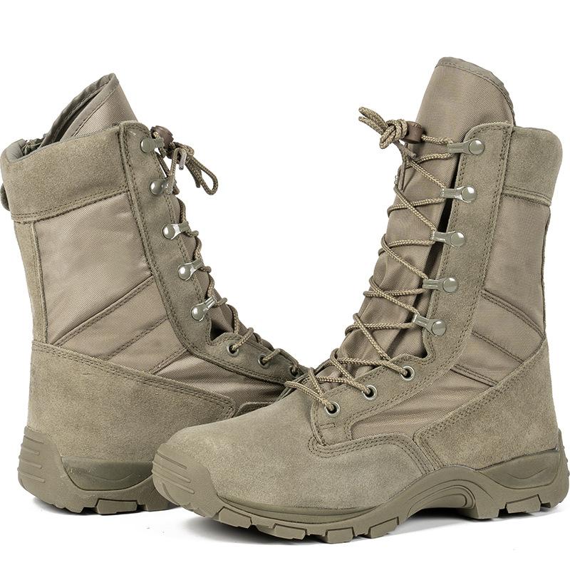 Men High Top Mid Tube Boots Green Desert Lightweight Outdoor Training Hiking Hunting Camping