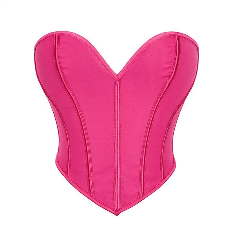 Kkx European and American Sexy Gyaru Style Court Temperament Solid Fishbone Waist Hugging Slim Fit Slimming Tube Top Vest Women's Top