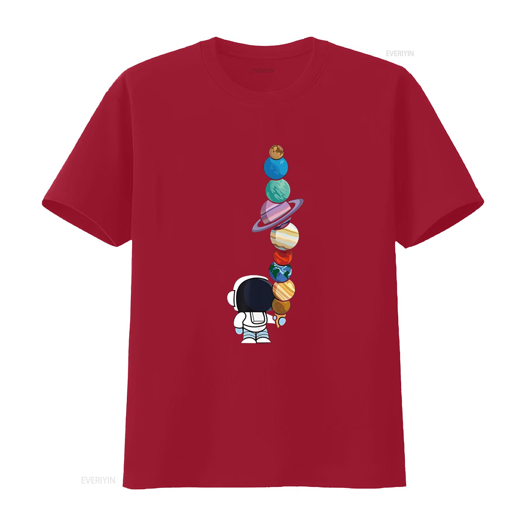 Astronaut Holding Planet Icecream BoysGirls STEM Kids T Shirt vintage Washed Comfortable graphic Unisex Stylish Slightly Casual S