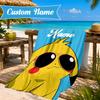 Custom Name Pika Adventure Hat Beach Towel Microfiber Beach Towel, Lightweight and Quick-Dry, for Summer Travel, Swimming Pool Gift