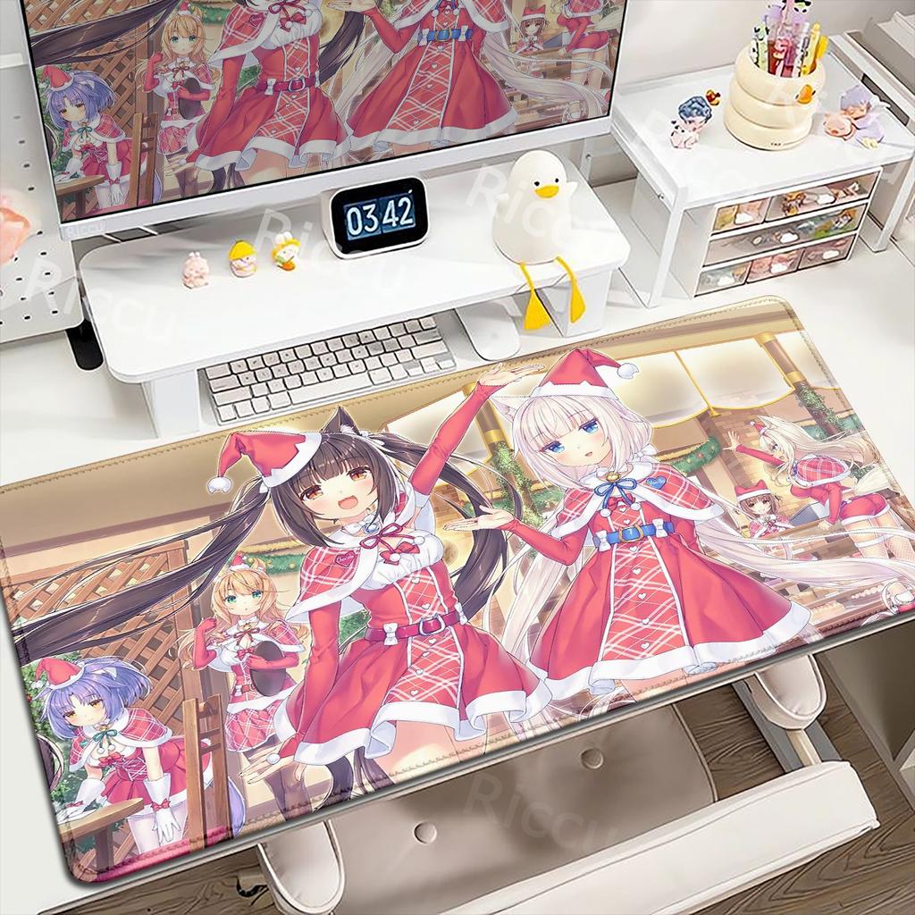 Gaming Office Laptop Soft Mice Mat XL Desktop Carpet Anime Kawaii Girl Chocola Nekopara Natural Rubber Deskmat Antislip MousePad