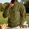 Men's Corduroy Button-Up Stand Collar Long Sleeve Sweatshirt
