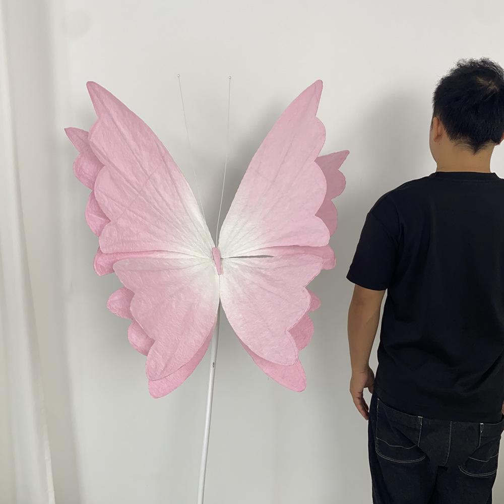 Large Pink Butterfly Art Set for Visual Merchandising, Window Decoration, Floral Display, and Hotel Landscaping