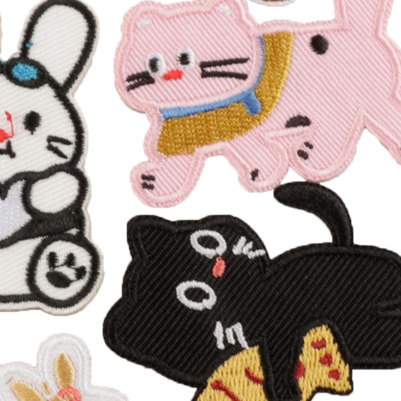 8 Pcs Cartoon Animal Embroidery Patches Cats Iron On Patches Applique Patches Dog Repair Patches for Jeans Decoration