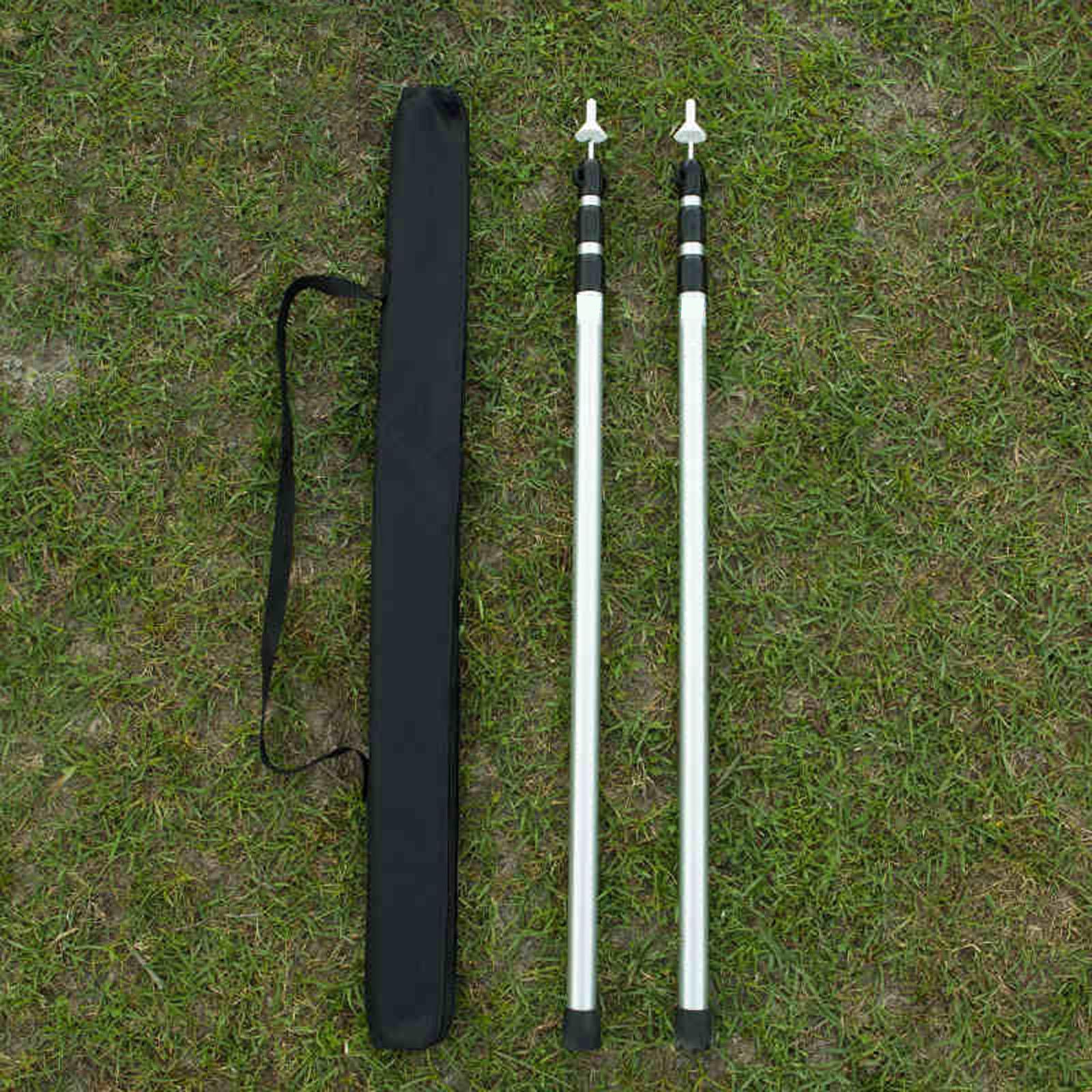Aluminum Alloy 2.3m 3 Sections Tent Pole Adjustable Support Rods Beach Shelter Tarp Awning Pole Replacement Poles Accessories серебряный