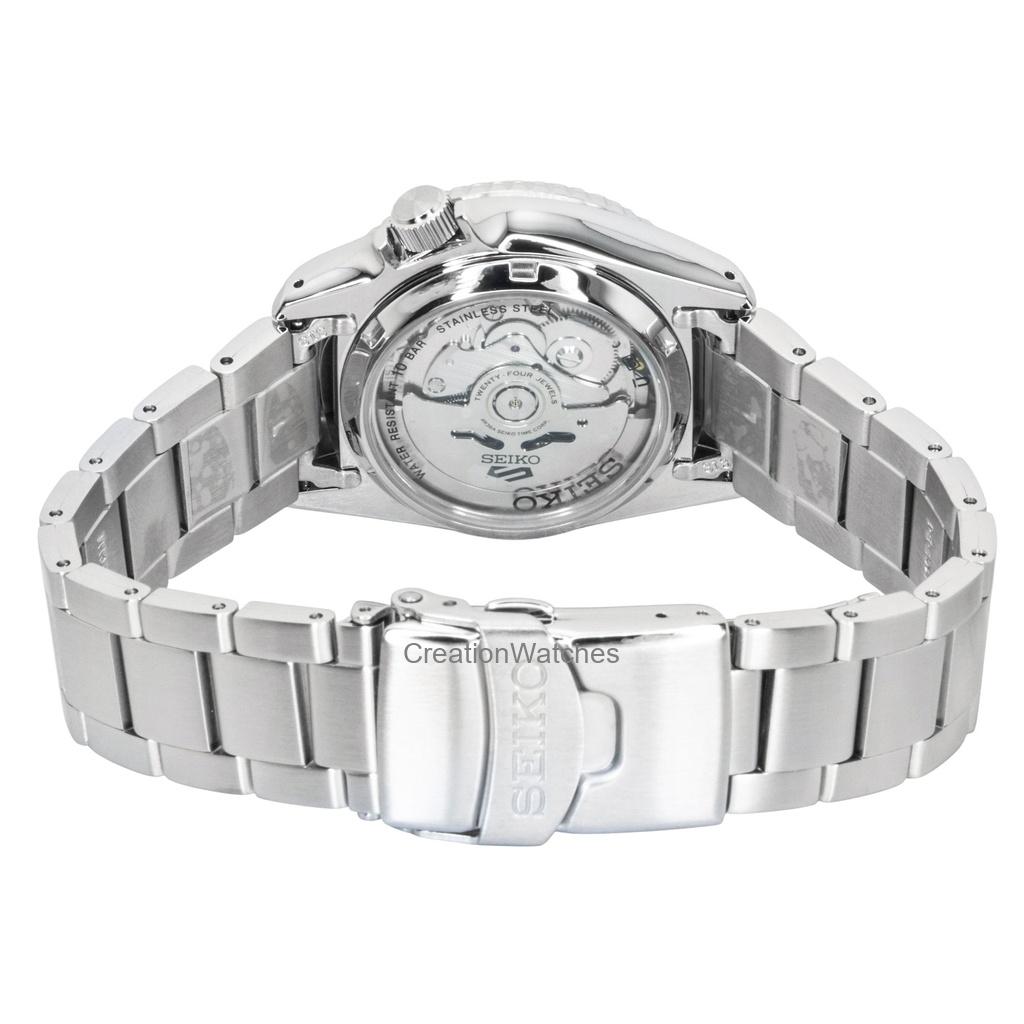 Seiko 5 Sports SKX Street Stonewash Stainless Steel Black Dial Automatic SRPL79K1 100M Men's Watch