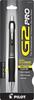 Pilot G2 Pro Retractable Gel Ink Roller Ball Fine Gray Black Ink Pen, Point, Barrel, (31147)