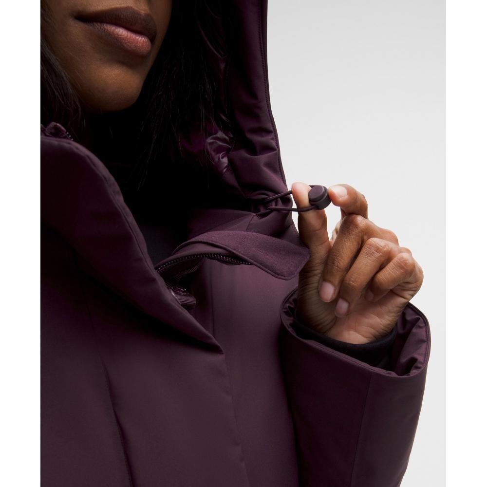 Lululemon Waterproof Insulated Cinch Waist Parka Black Plum