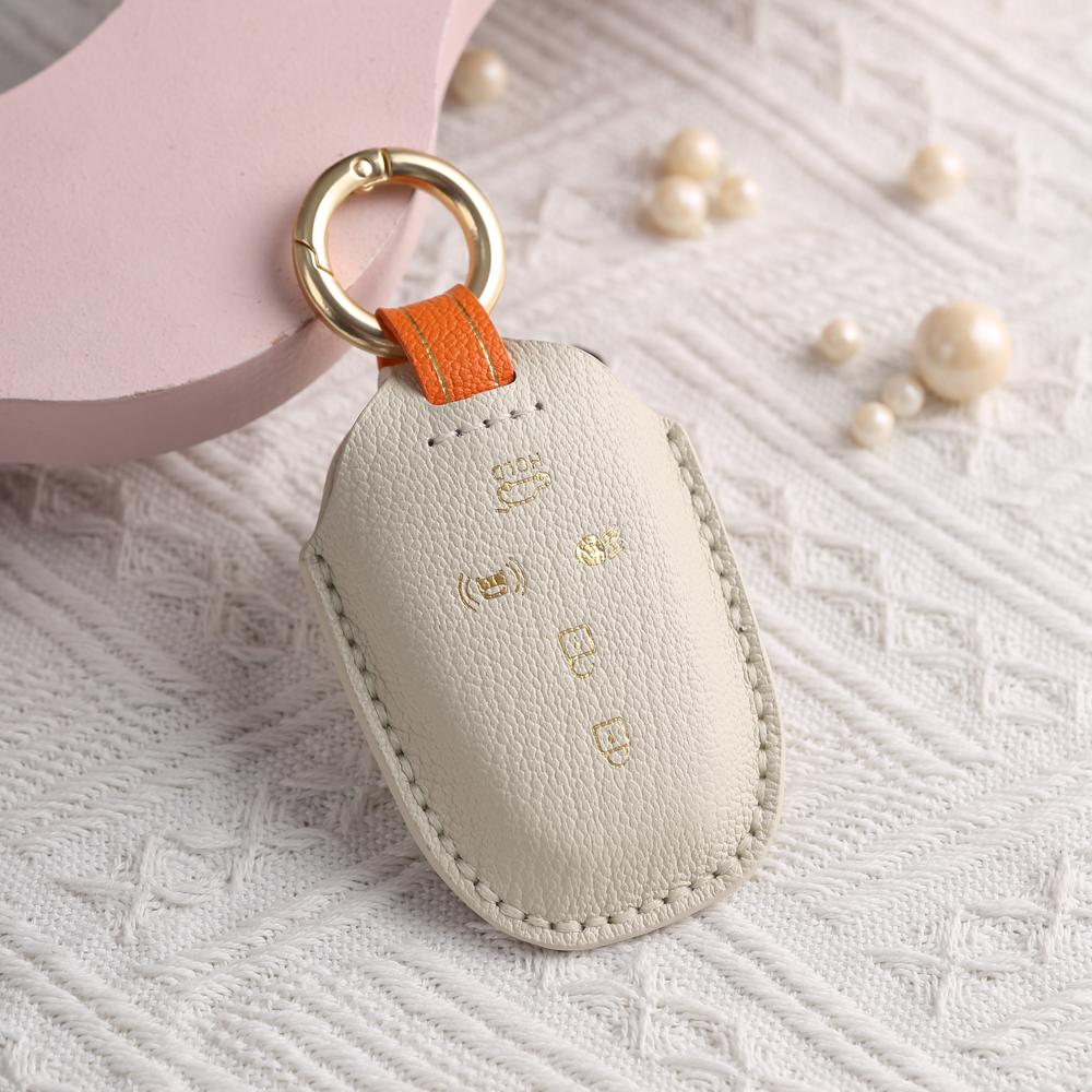 Leather Car Key Case Fob Cover For Ssang Yong G4 Rexton For Ssangyong Accessories