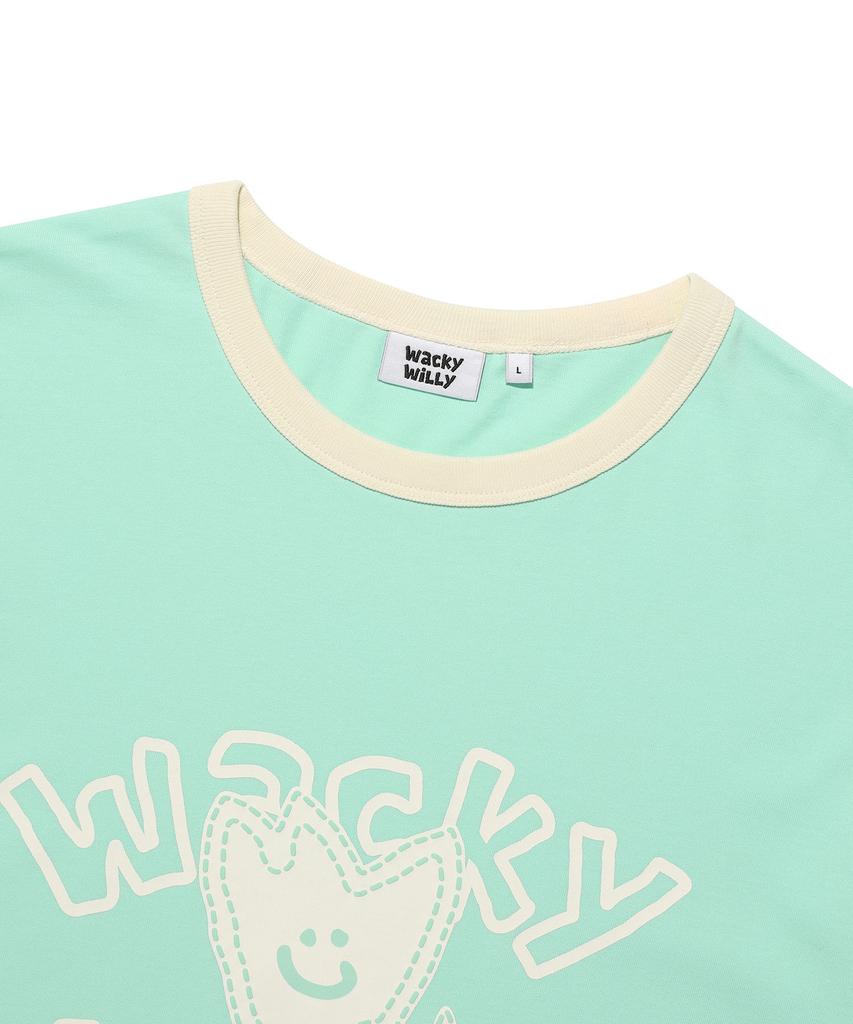 WACKY WILLY Kiki Ringer Short Sleeve T-Shirt Mint