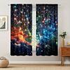 Barevný závěs Galaxie pro domácí dekoraci - Okenní úprava s poutky na tyč pro ložnici, kuchyň, obývací pokoj