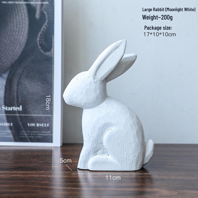 Nordic Wooden Rabbit Figurine - Home Décor for Wine & TV Cabinets, Entryway Gift