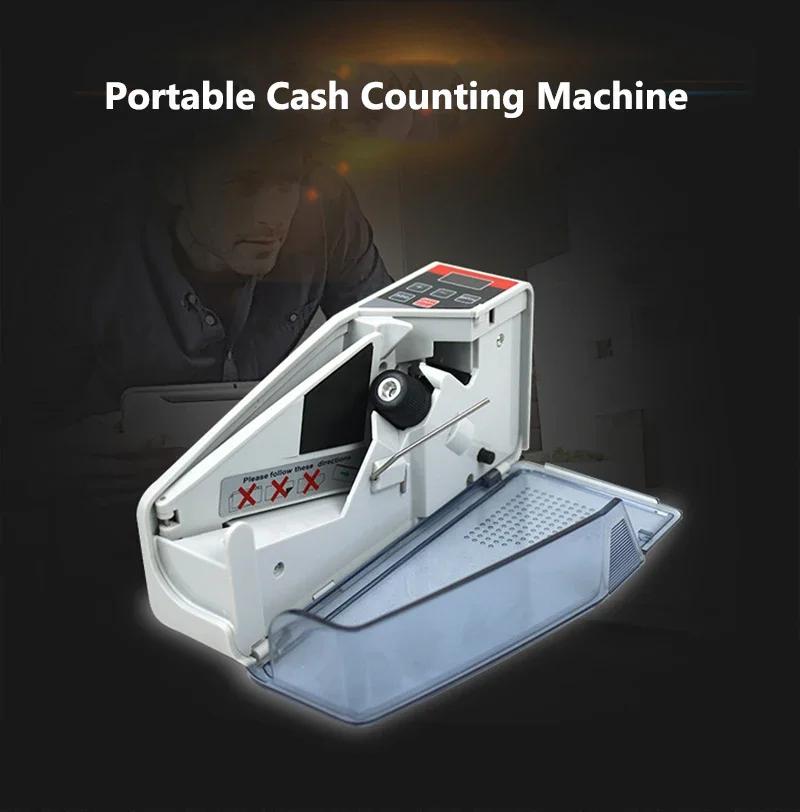 Portable Handy Money Counter Cash Count Banknote Money Currency Counter Counting Machine for All Note Bill Counters LED Display