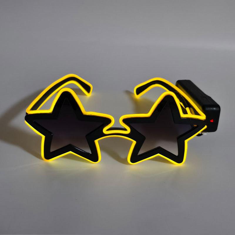 

Cool Glowing Star Shape Glasses Led Light Up Star Glasses Glow In The Dark Glasses For Nightclub Birthday Wedding Party Supplies жёлтый