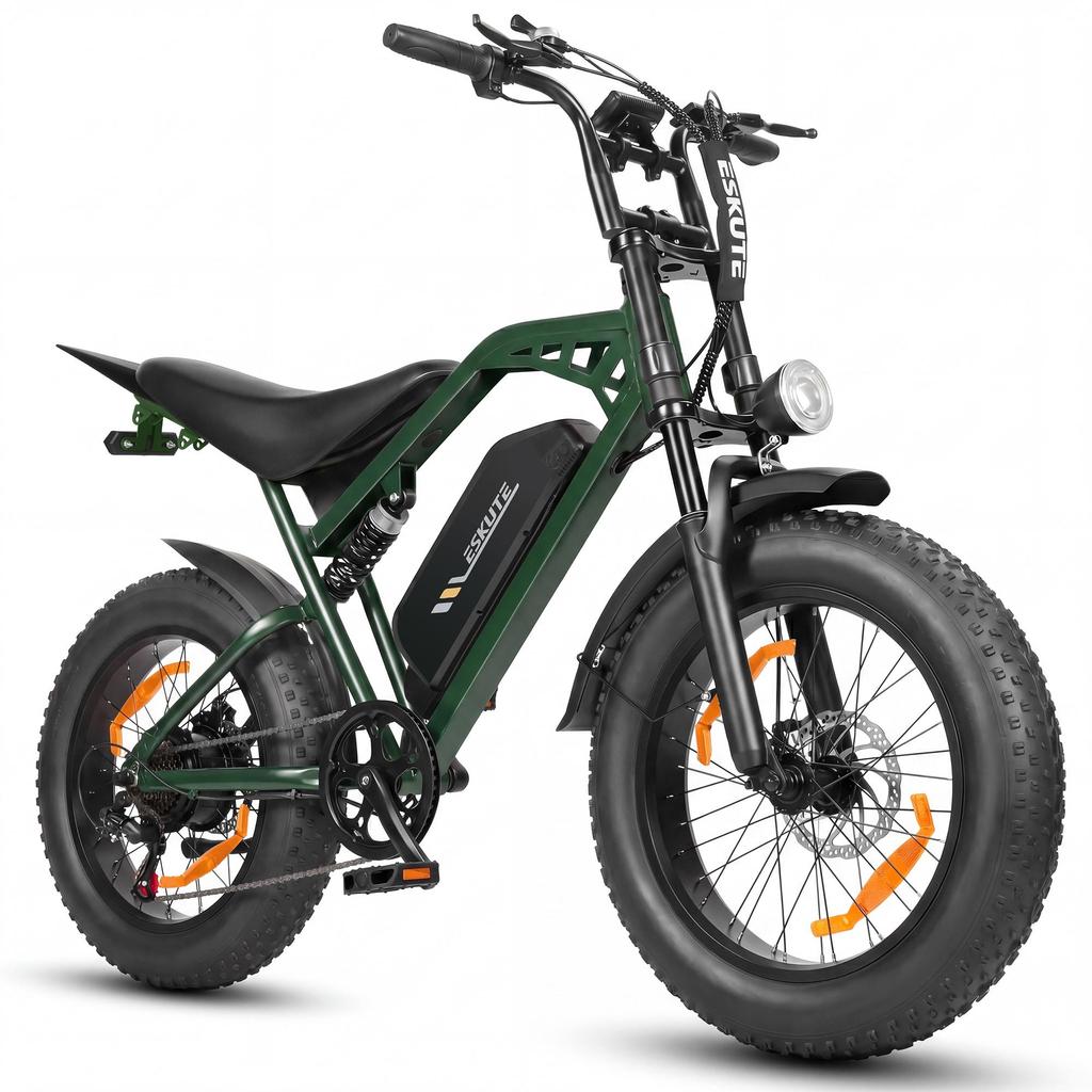 ESKUTE V202 Off-road Electric Bike, 48V 20.8Ah Long-Range Battery, Dual Suspension