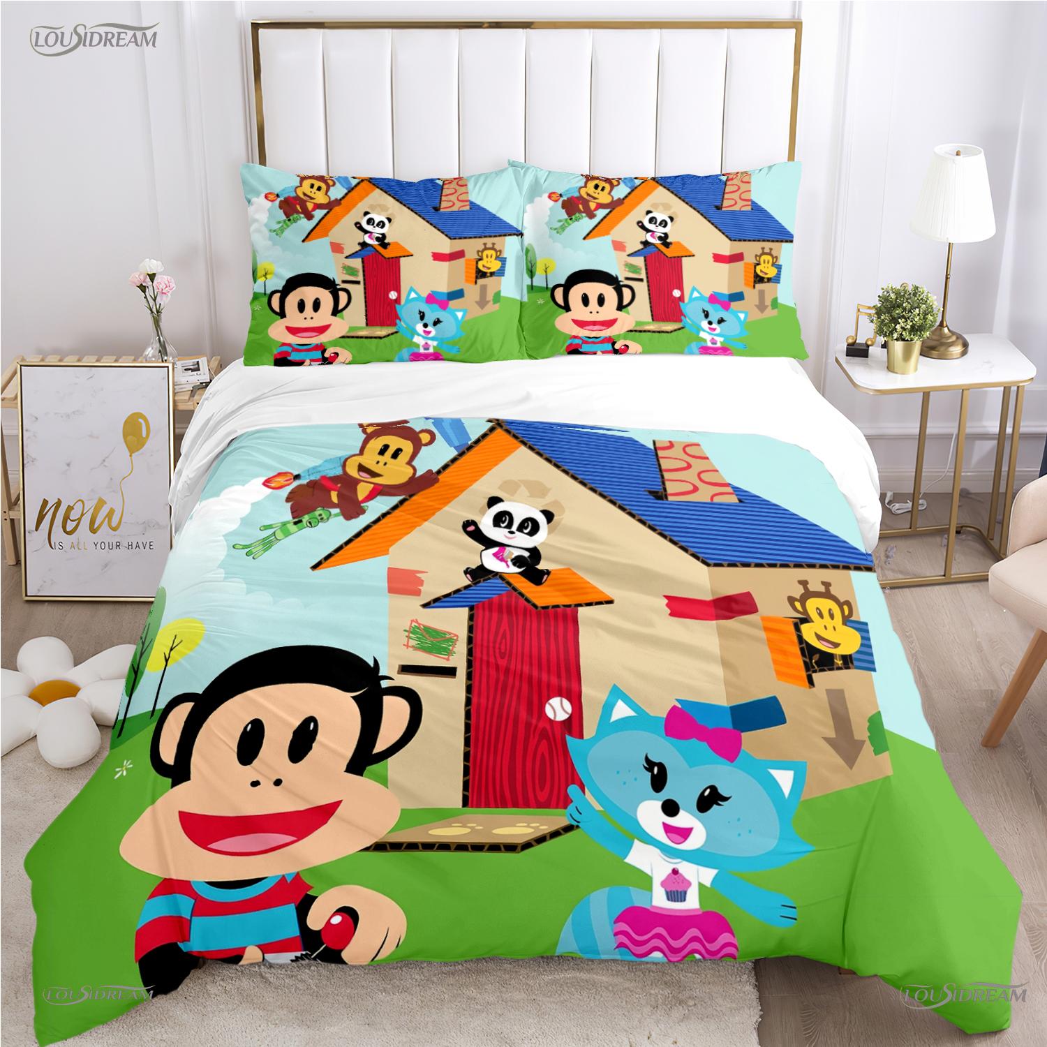 

Cute P-Paul F-Frank Cartoon Anime Duvet Cover Funny Kawaii Bedding set Soft Quilt Cover and Pillowcases Single/Double/Queen/King EU Twin 135x200cm