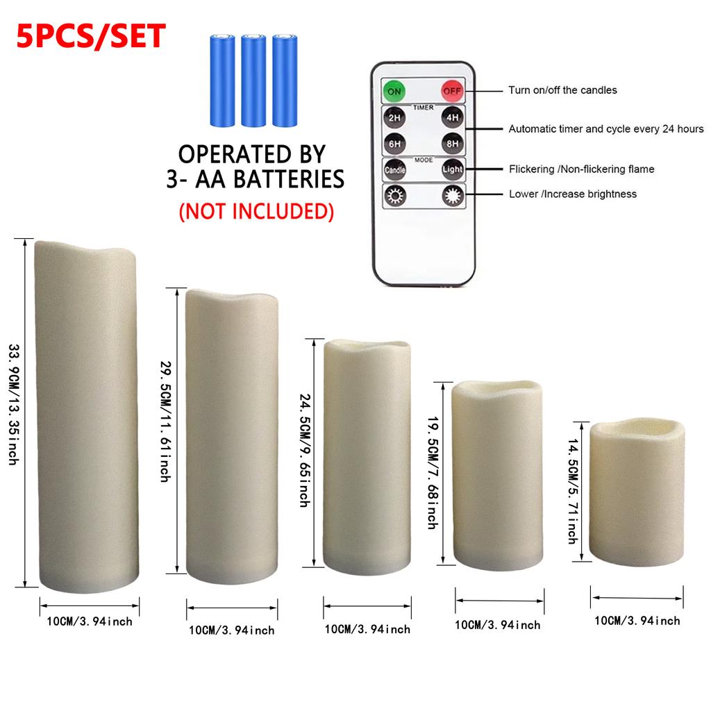 Flameless LED Candles With Remote, Outdoor Indoor Waterproof Candles Battery Operated,for Christmas Wedding Decor Birthday Party