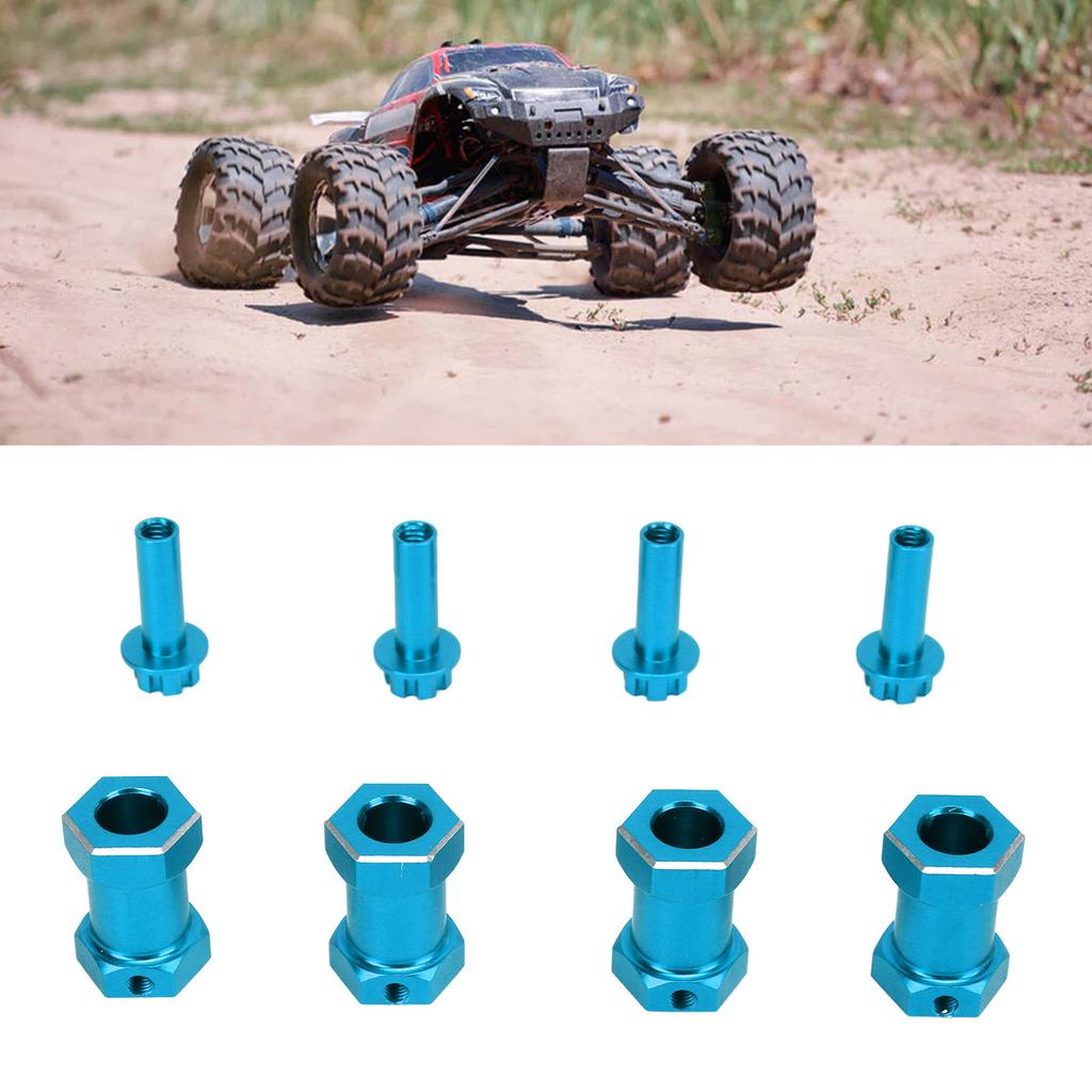 4 Pcs RC Wheel Hex Hub Aluminum Alloy Replacement 12mm Hex Hubs Extension Combiner for 1Celsius10 RC Climbing Car