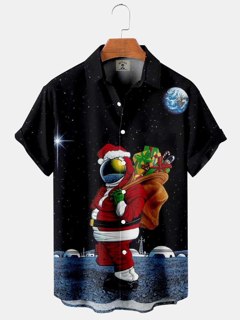 European And American Men'S Hawaiian 3D Printed Shirt Lapel Beach Short-Sleeved Fashion Casual Shirt