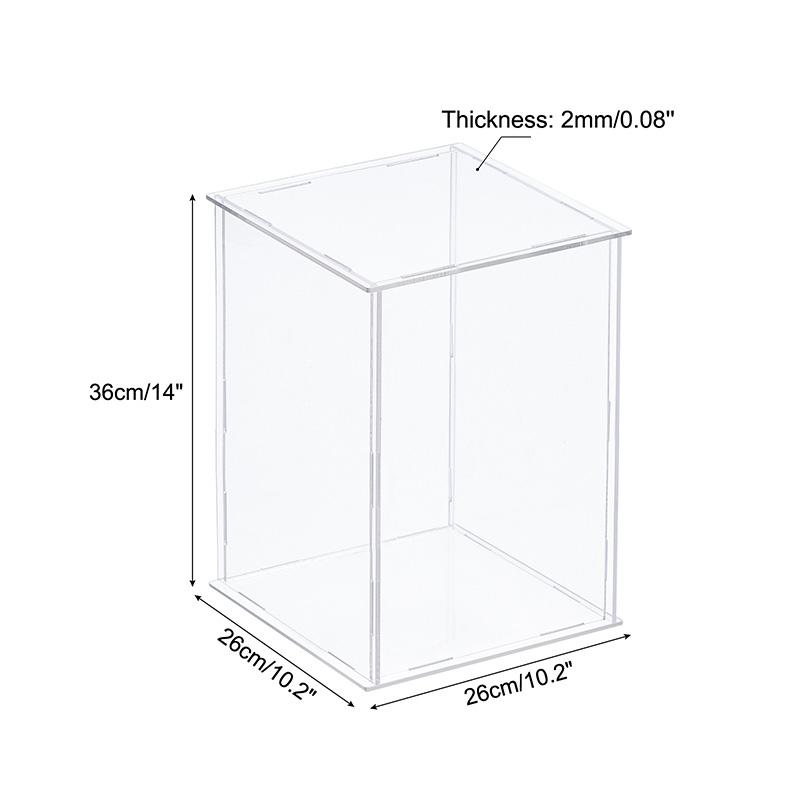Clear Acrylic Display Box Case Countertop Organizer Stand Assemble Dustproof Showcase for Figures Toys Collectibles Crafts